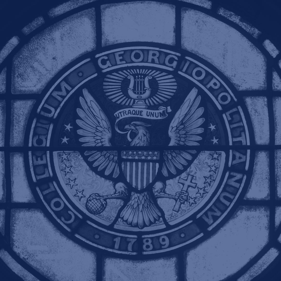stained glass Georgetown seal