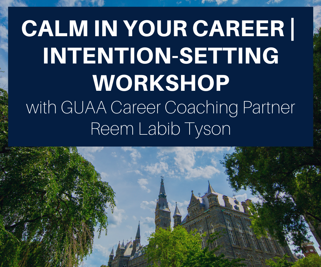 Calm in Your Career | Intention-Setting Workshop Event Poster