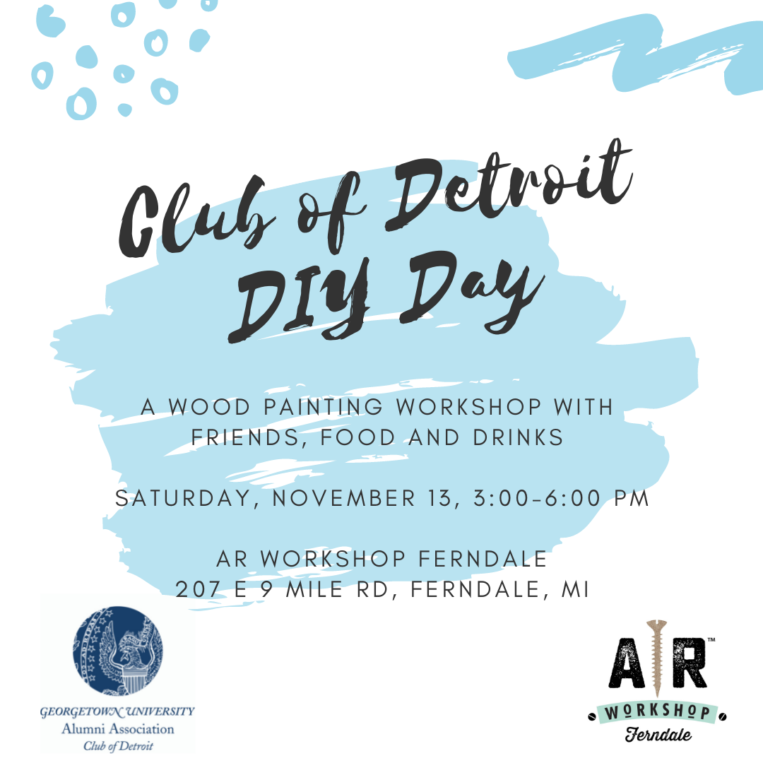 Club of Detroit: DIY Day - A Wood Painting Workshop Poster