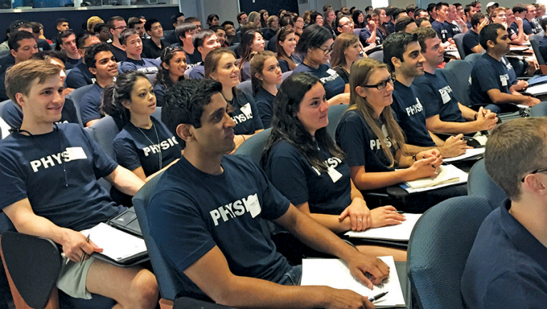 Physios program students sitting in lecture hall