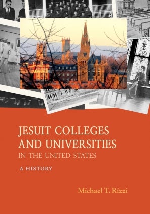 A book with pictures of college church buildings, with the words 