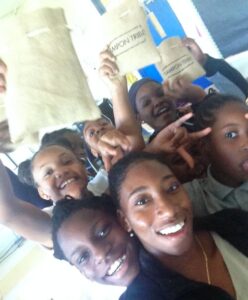 Black girls with tampons